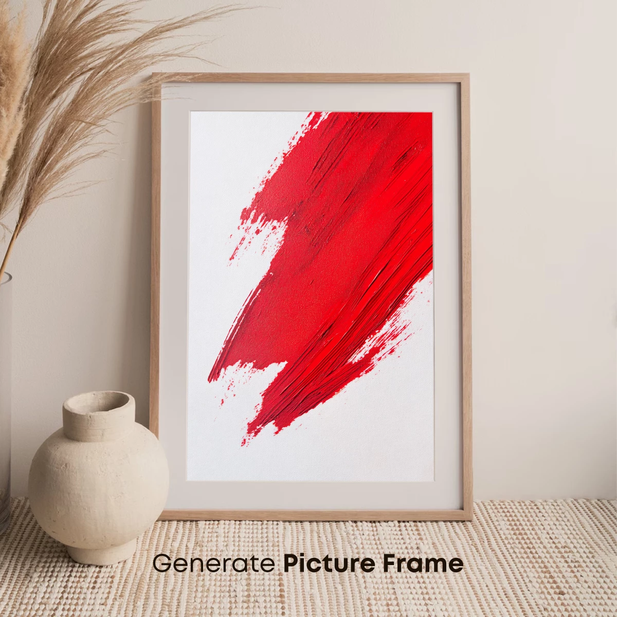 Bold Red Brushstroke: Abstract Artistry - Image 7