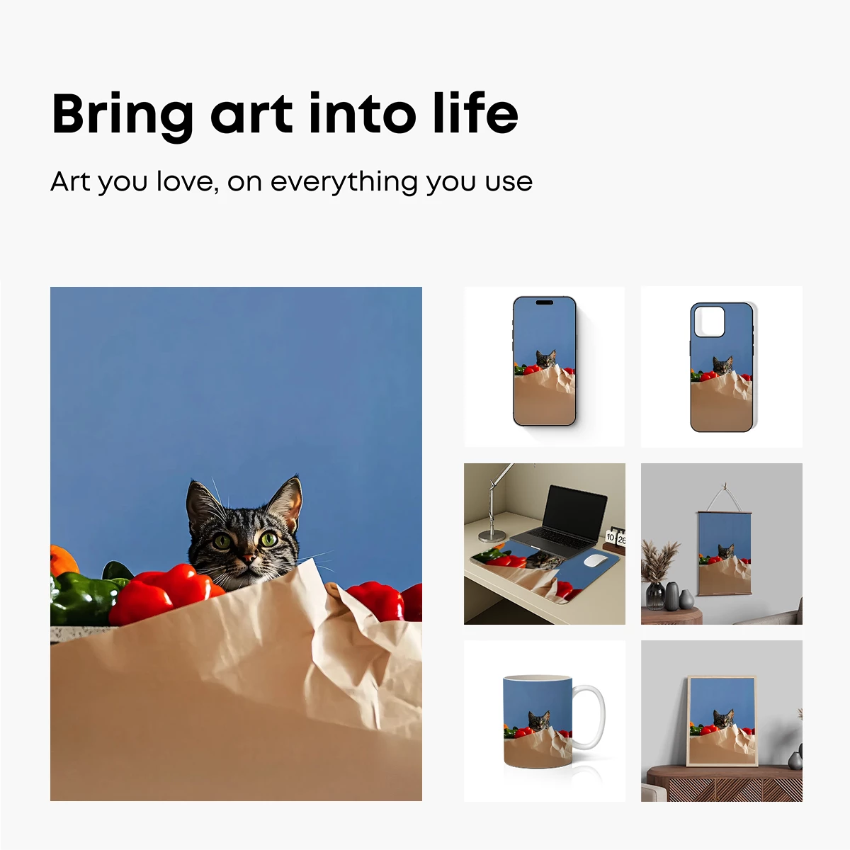 Curious Cat in a Bag of Peppers - Image 2