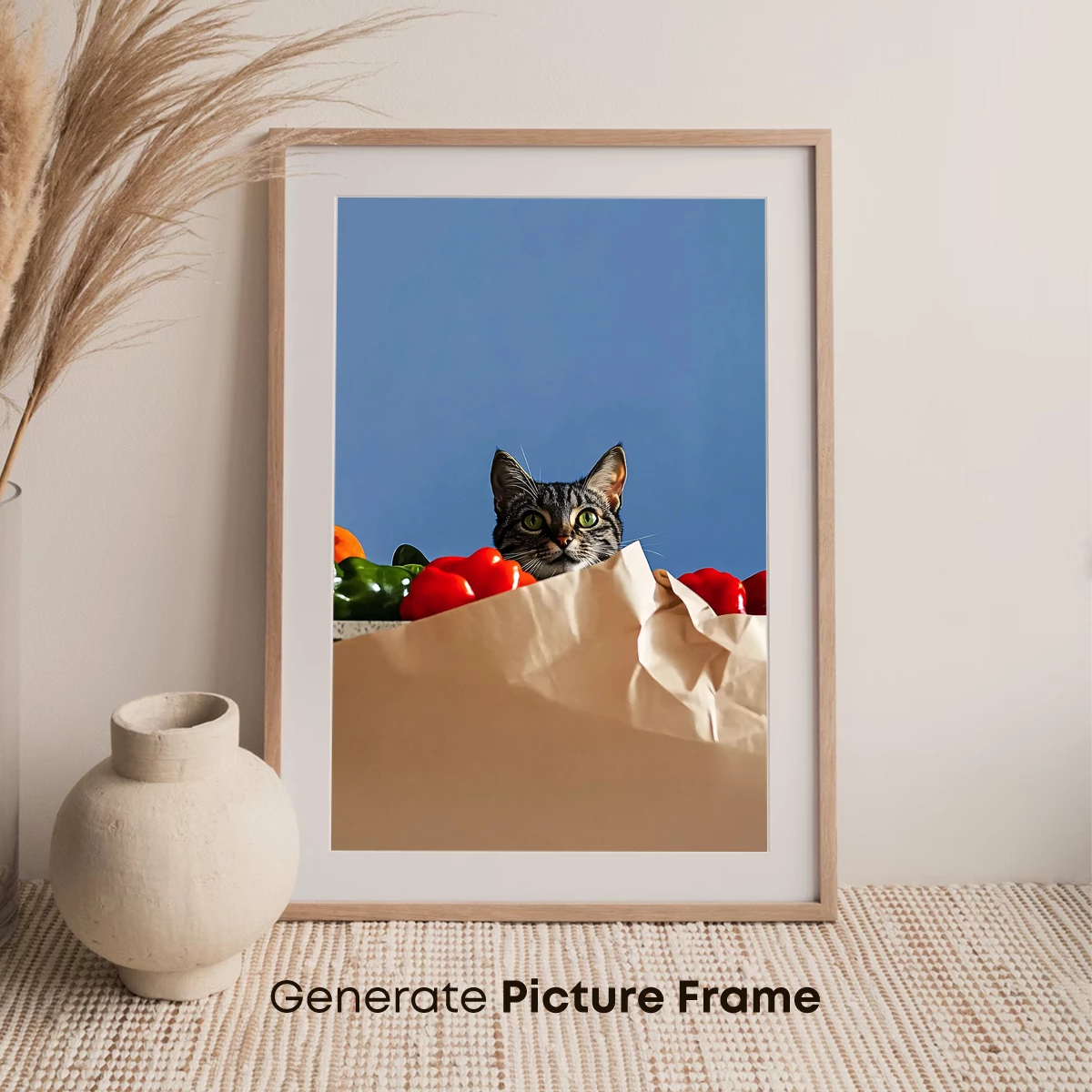 Curious Cat in a Bag of Peppers - Image 7