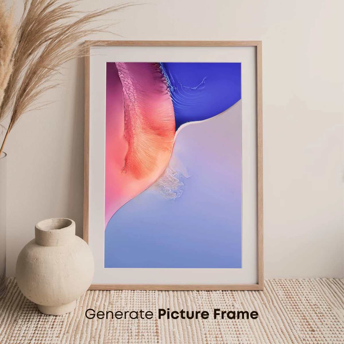 Abstract Fusion: Pink and Blue Waves - Image 7