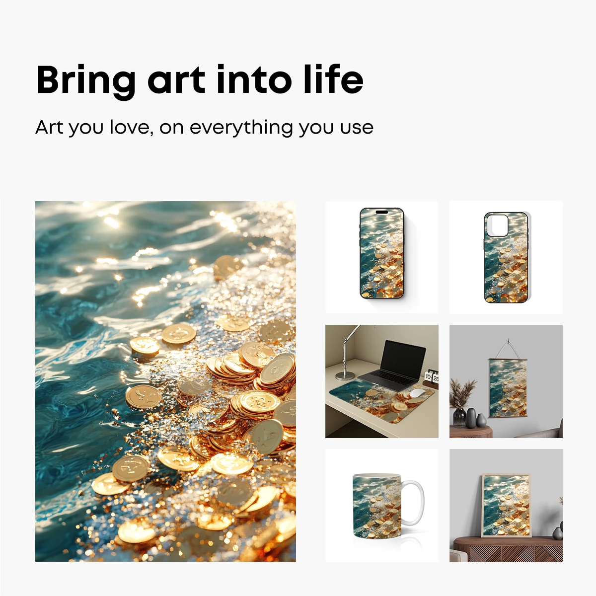 Golden Coins Ripple in Sunlit Waters