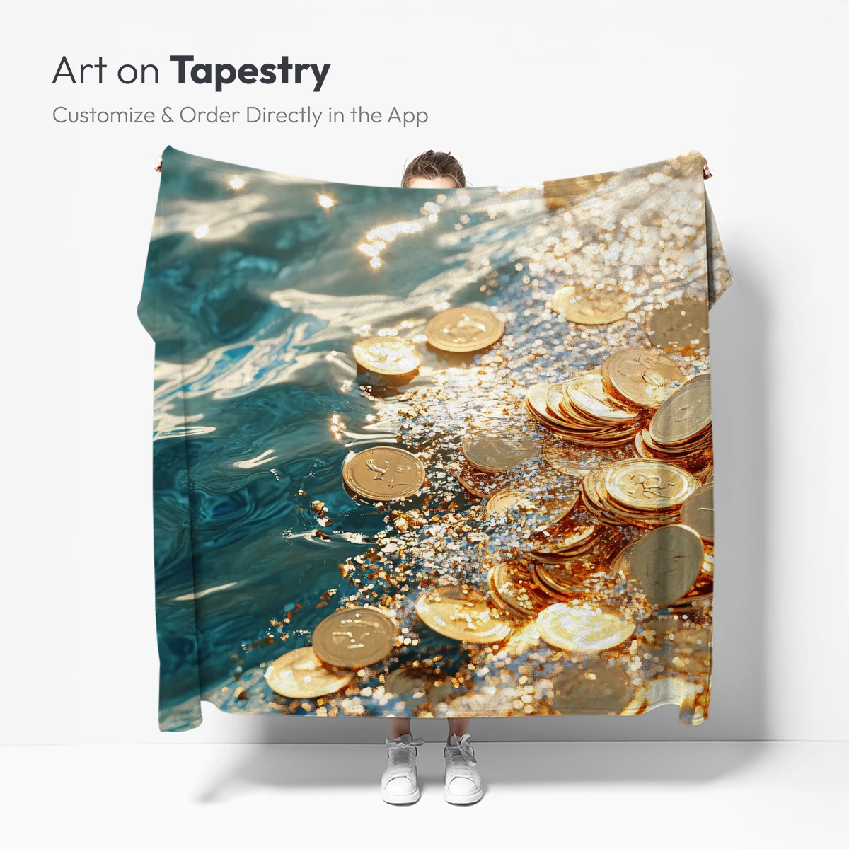 Golden Coins Ripple in Sunlit Waters - Image 4
