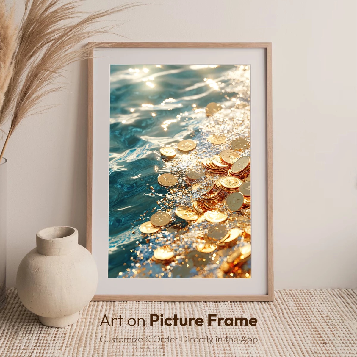 Golden Coins Ripple in Sunlit Waters - Image 6