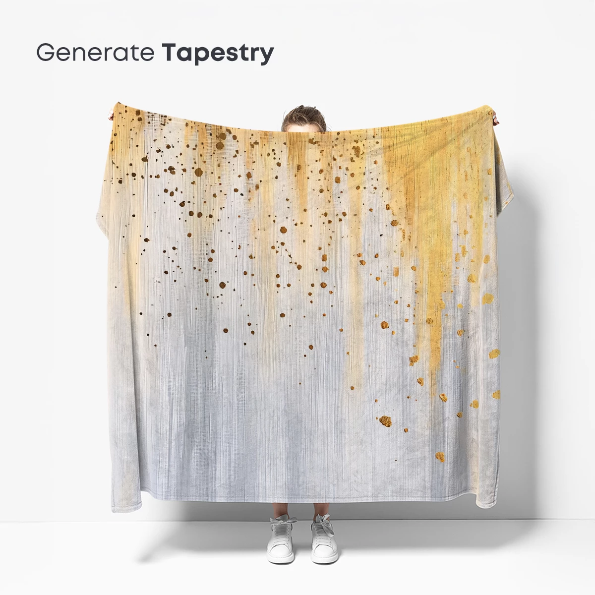 Golden Cascade: Abstract Brushstroke Symphony - Image 5