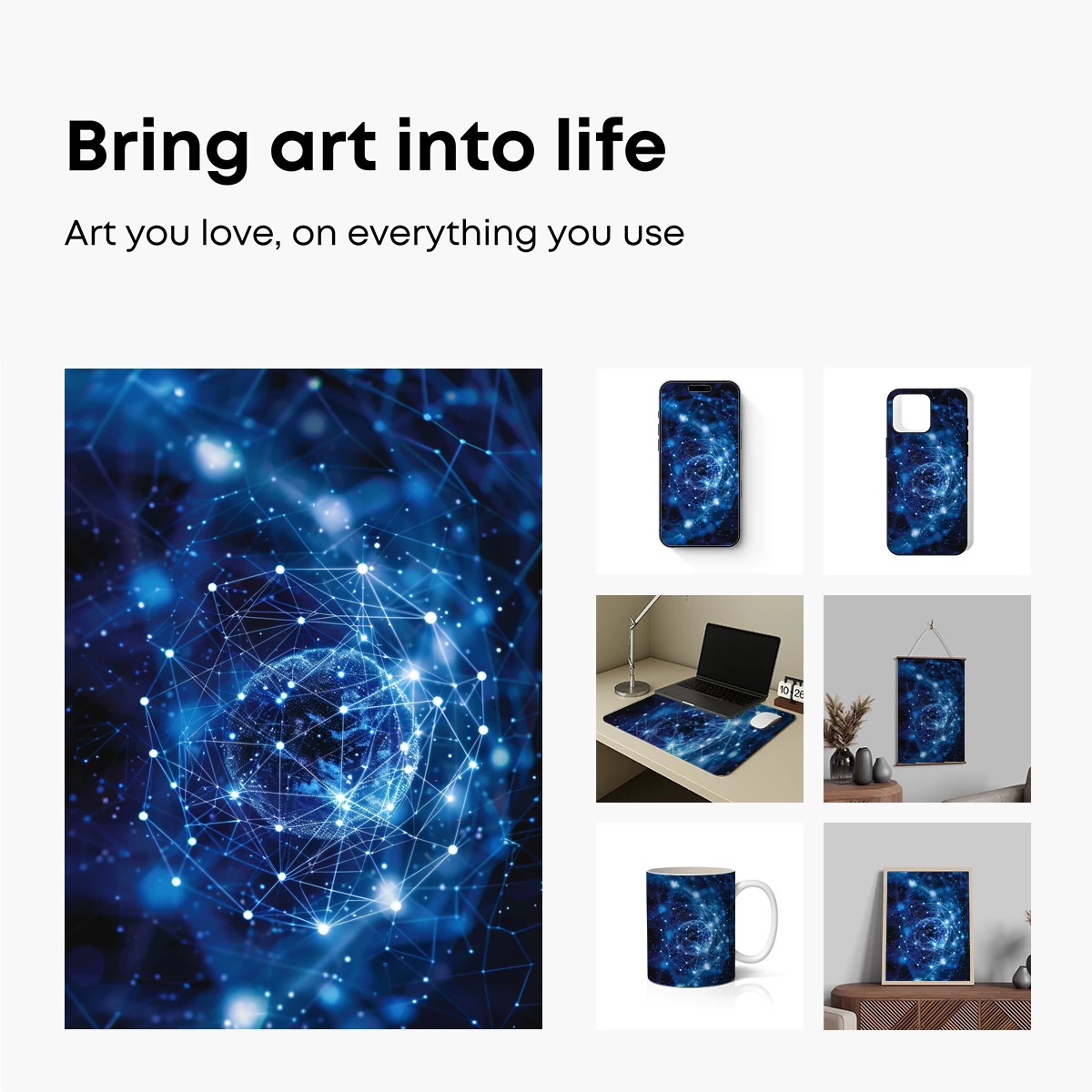 Digital Earth Nexus: Blue Luminescent Networks - Image 2