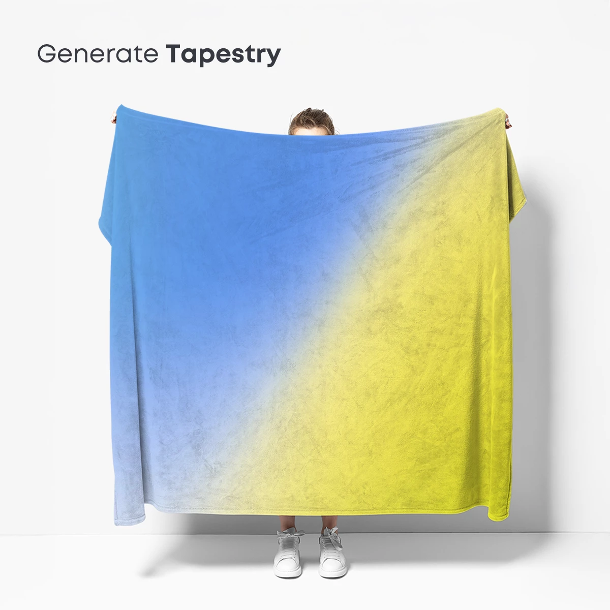Diagonal Dawn: Blue and Yellow Gradient Harmony - Image 5