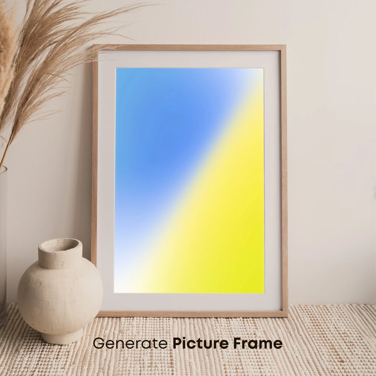 Diagonal Dawn: Blue and Yellow Gradient Harmony - Image 7