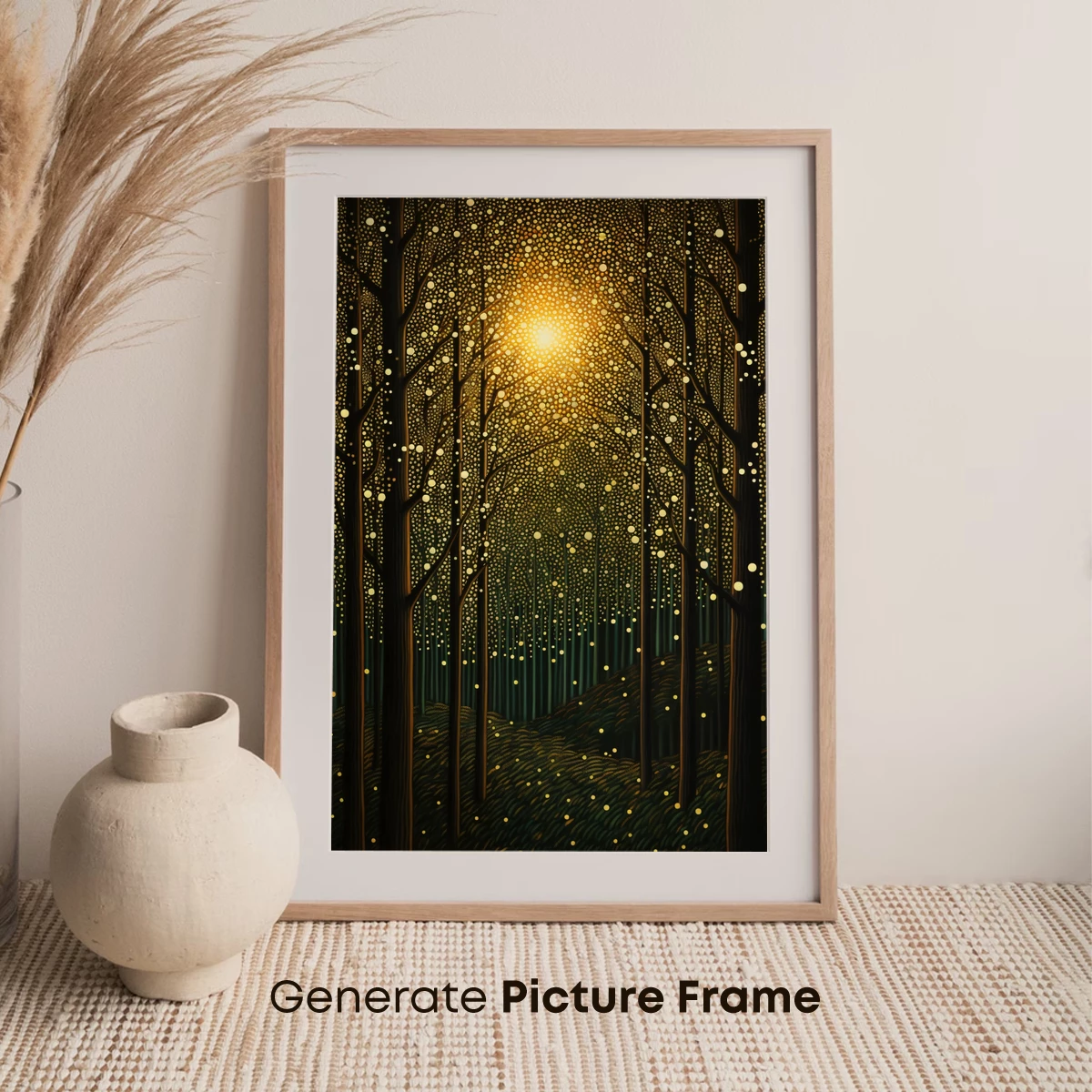 Enchanted Forest Glow: A Luminous Night Scene - Image 7