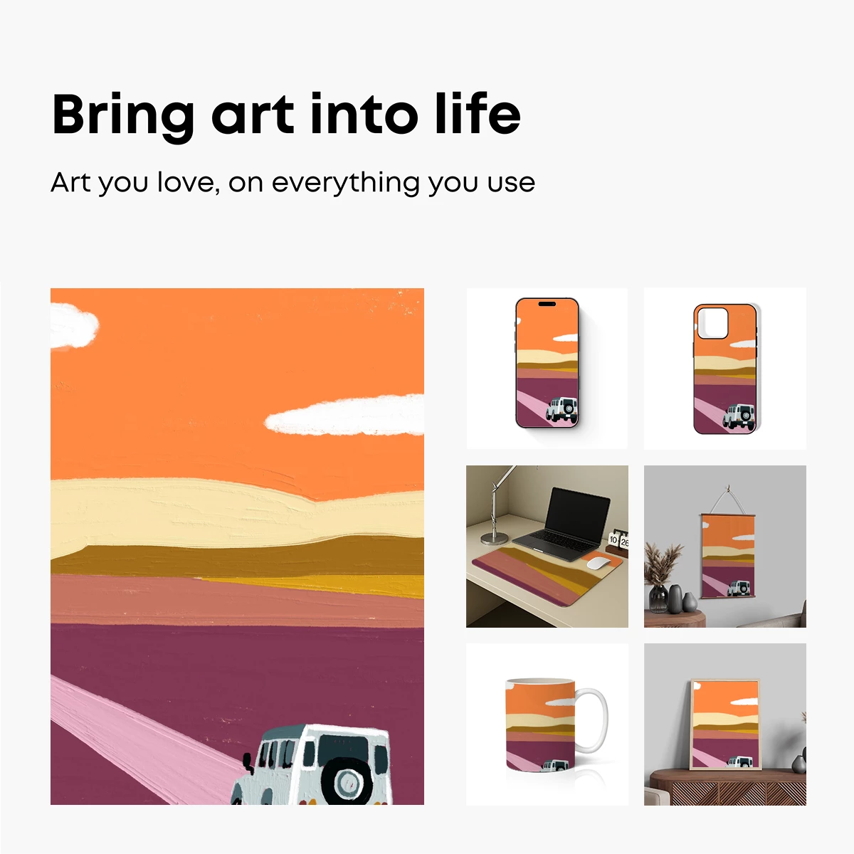 Desert Odyssey: SUV Journey Under Orange Skies - Image 2