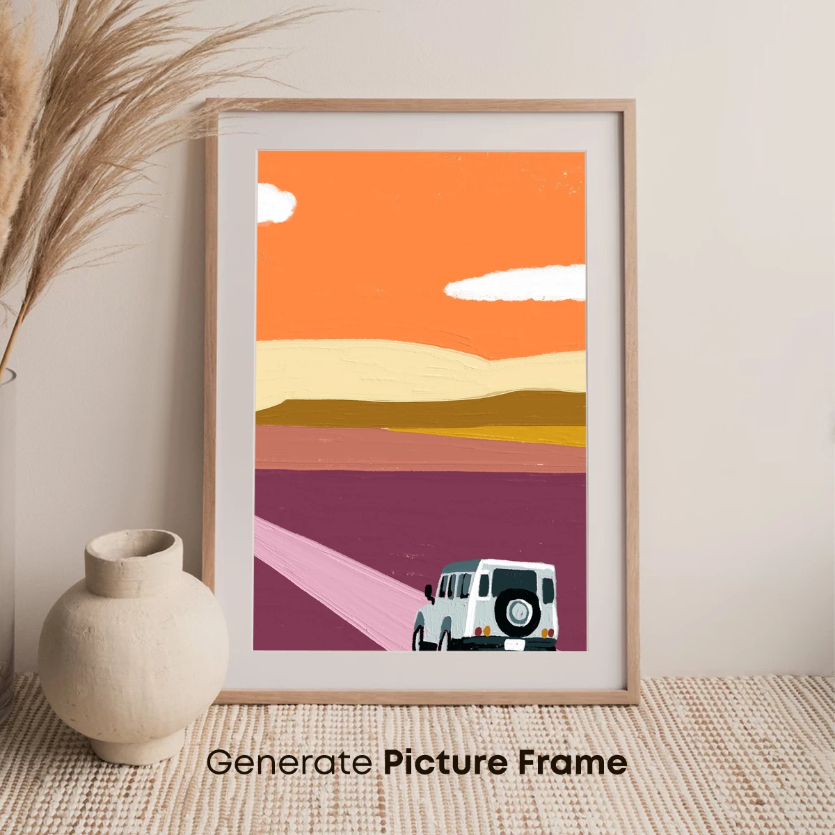 Desert Odyssey: SUV Journey Under Orange Skies - Image 7