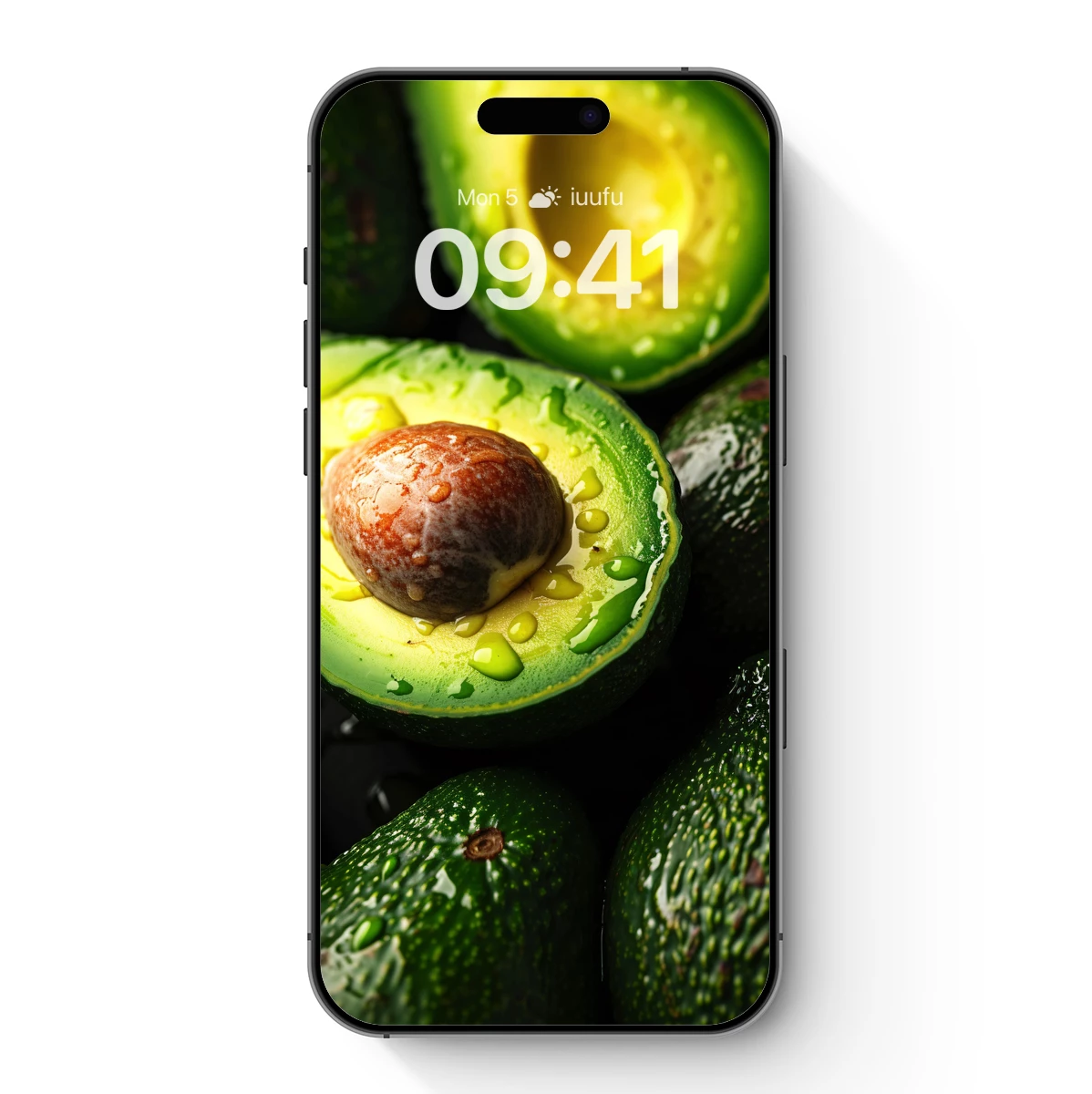 Avocado Elegance: Vibrant Halves in Dewy Detail