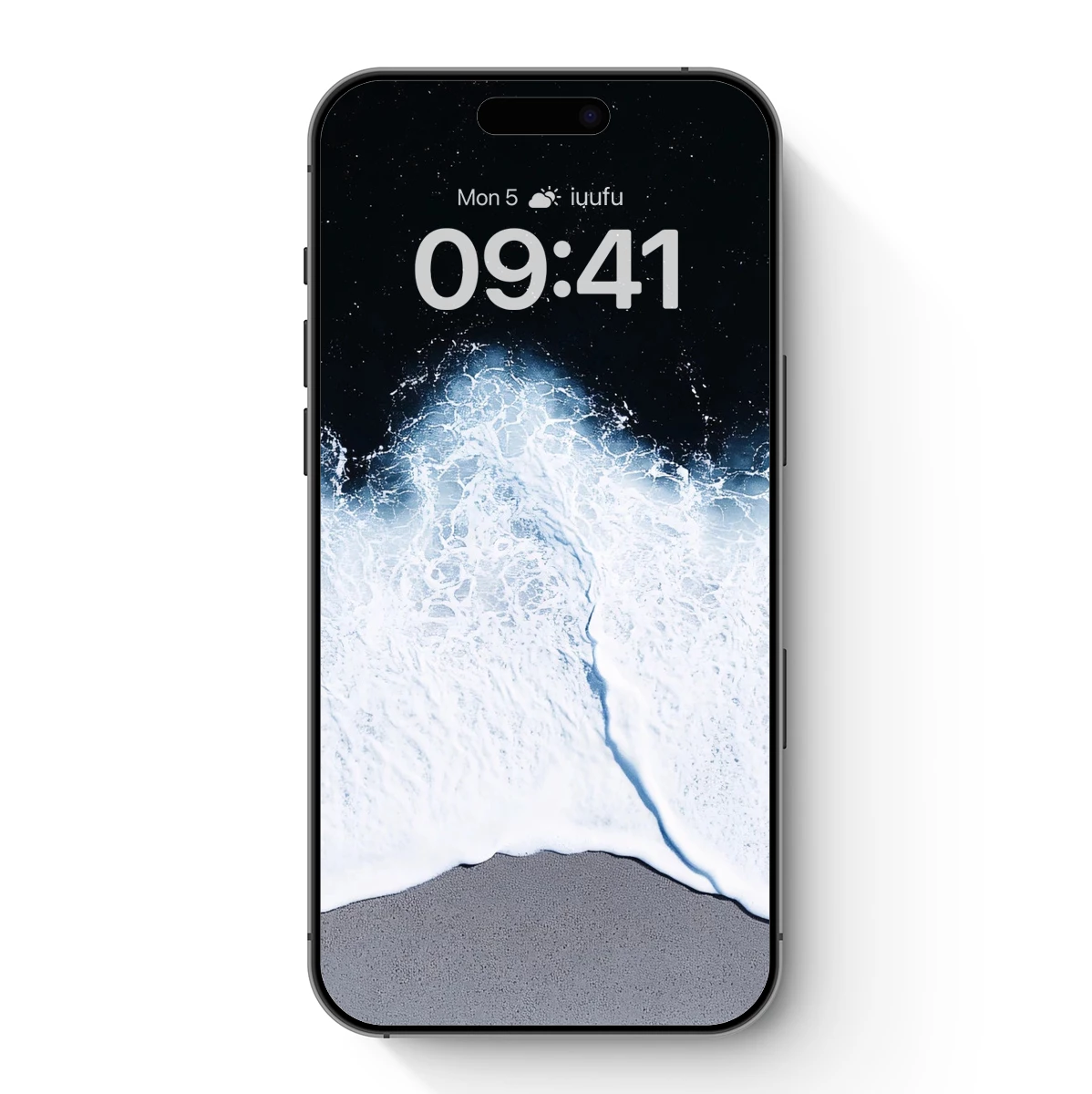 Eternal Wave: Frothy Surf Against Midnight Sky