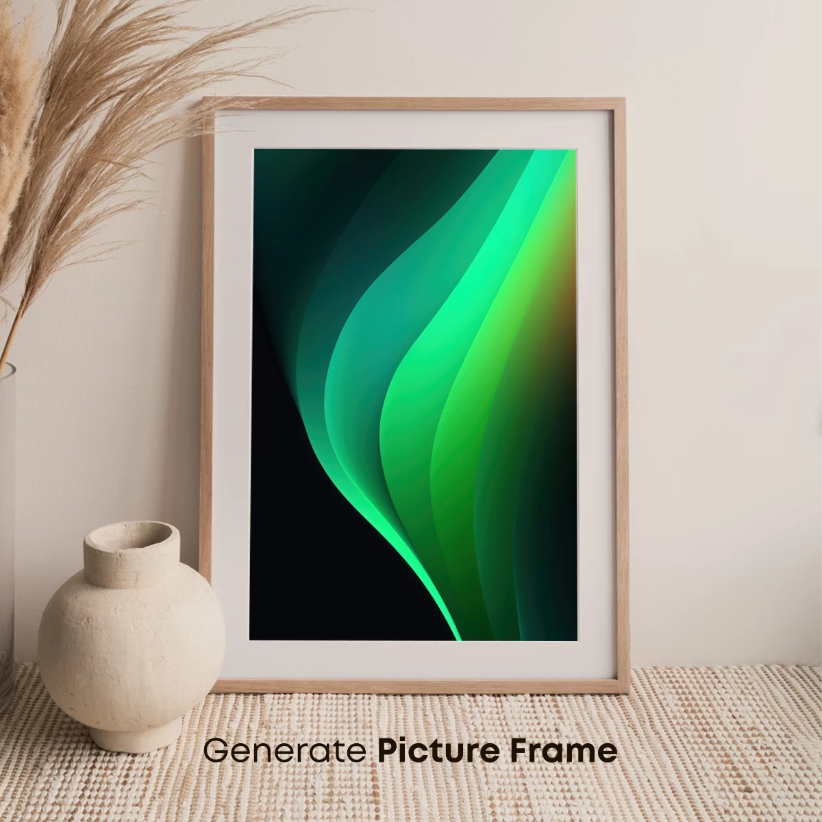 Ethereal Green Waves: A Digital Abstract Symphony - Image 7