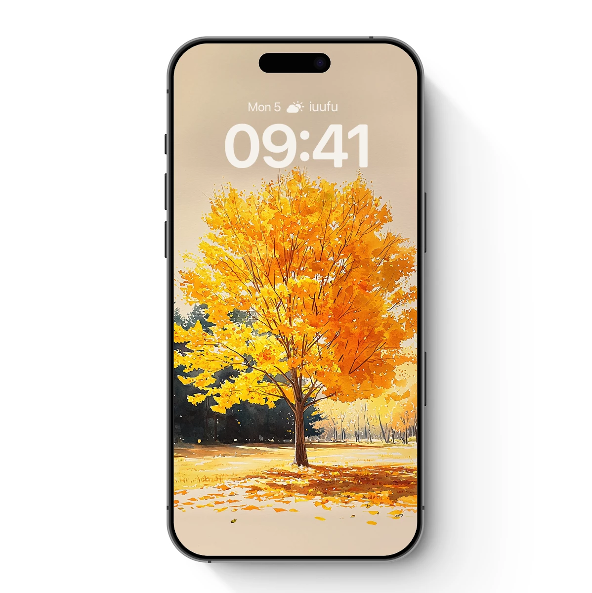 Autumn's Golden Embrace: A Watercolor Symphony