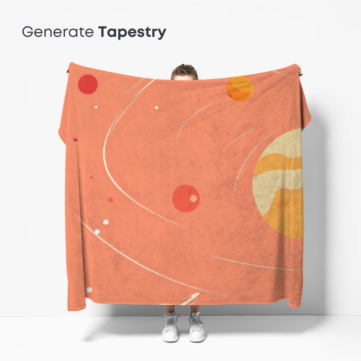 Cosmic Tango: Planetary Waltz in Peach Tones - Image 5