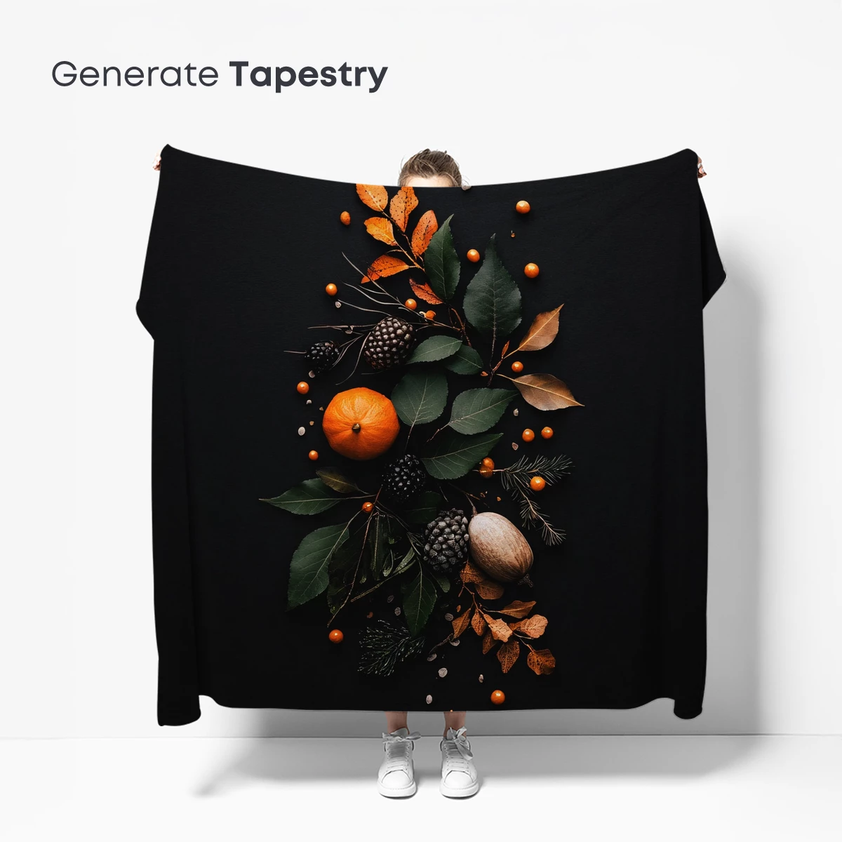 Autumnal Elegance: Harvest Bouquet on Dark Canvas - Image 5