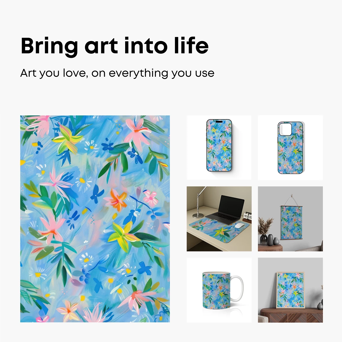 Aquamarine Floral Symphony - Image 2