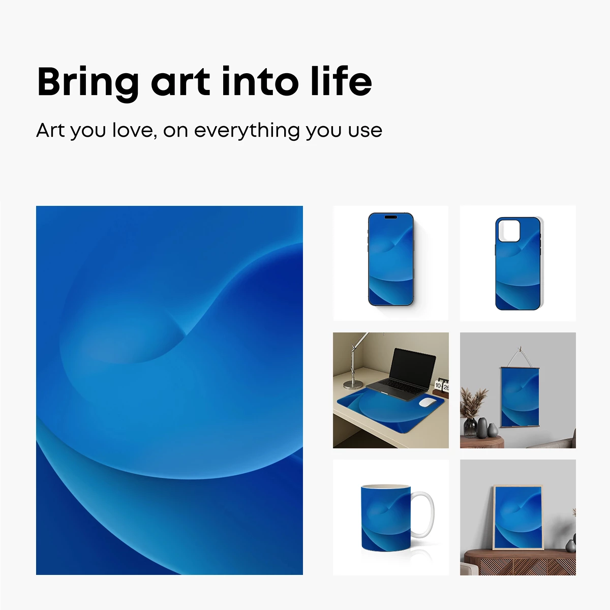 Blue Spiral Elegance: A Dance of Abstract Curves - Image 2