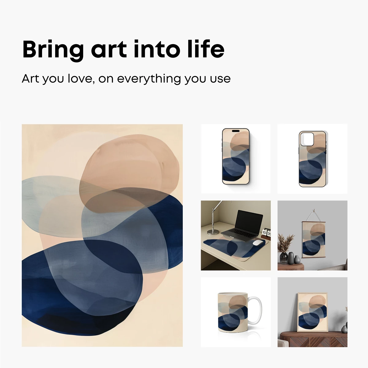 Interlocking Dreams: Abstract Fluidity in Soft Tones - Image 2