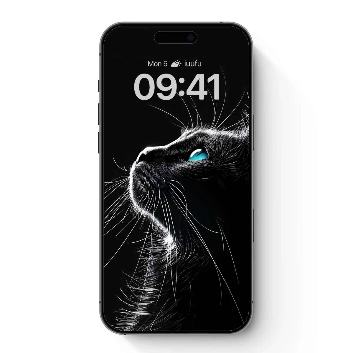 Ethereal Midnight Cat: Neon Blue Eyes in Darkness - Image 7