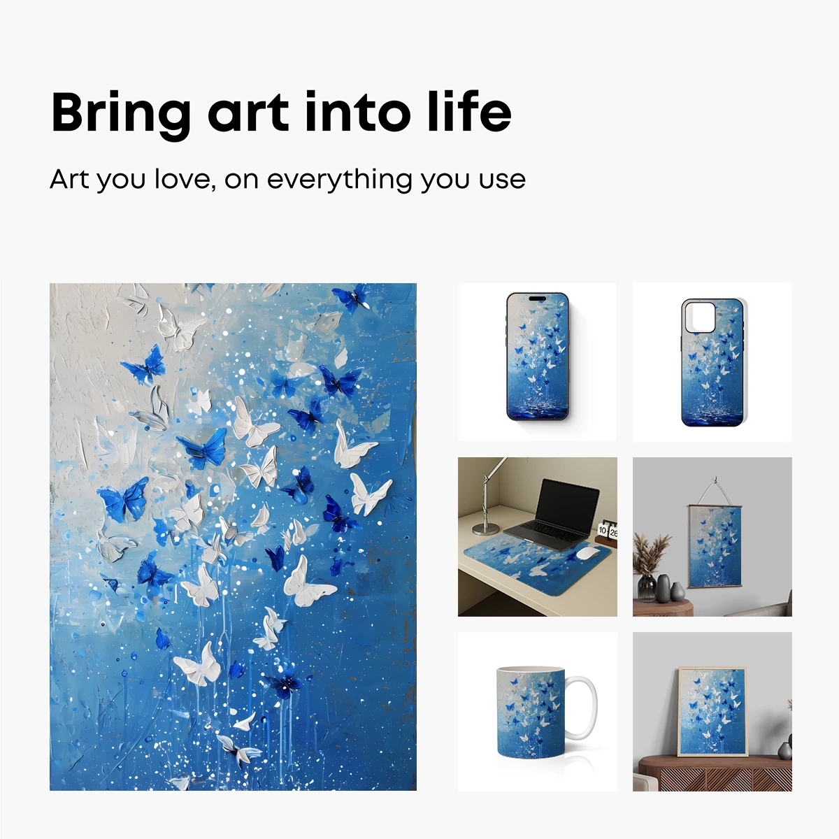 Butterfly Cascade in Blue Symphony - Image 2