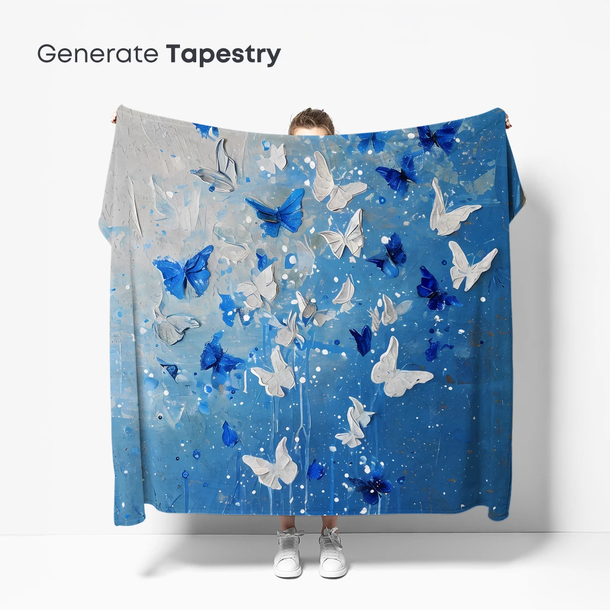 Butterfly Cascade in Blue Symphony - Image 5