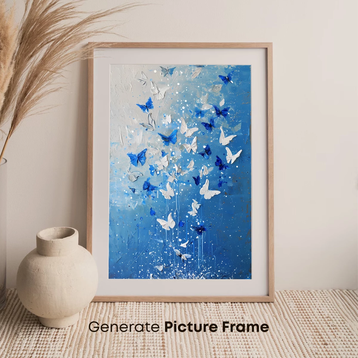 Butterfly Cascade in Blue Symphony - Image 7