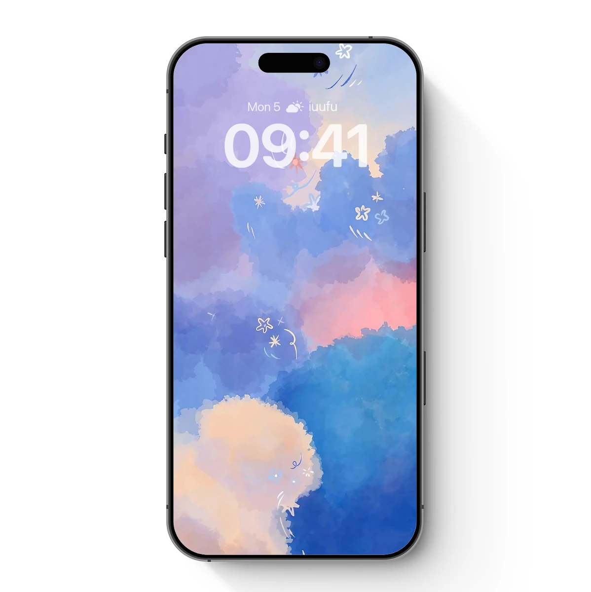 Dreamy Pastel Cloudscape with Whimsical Stars