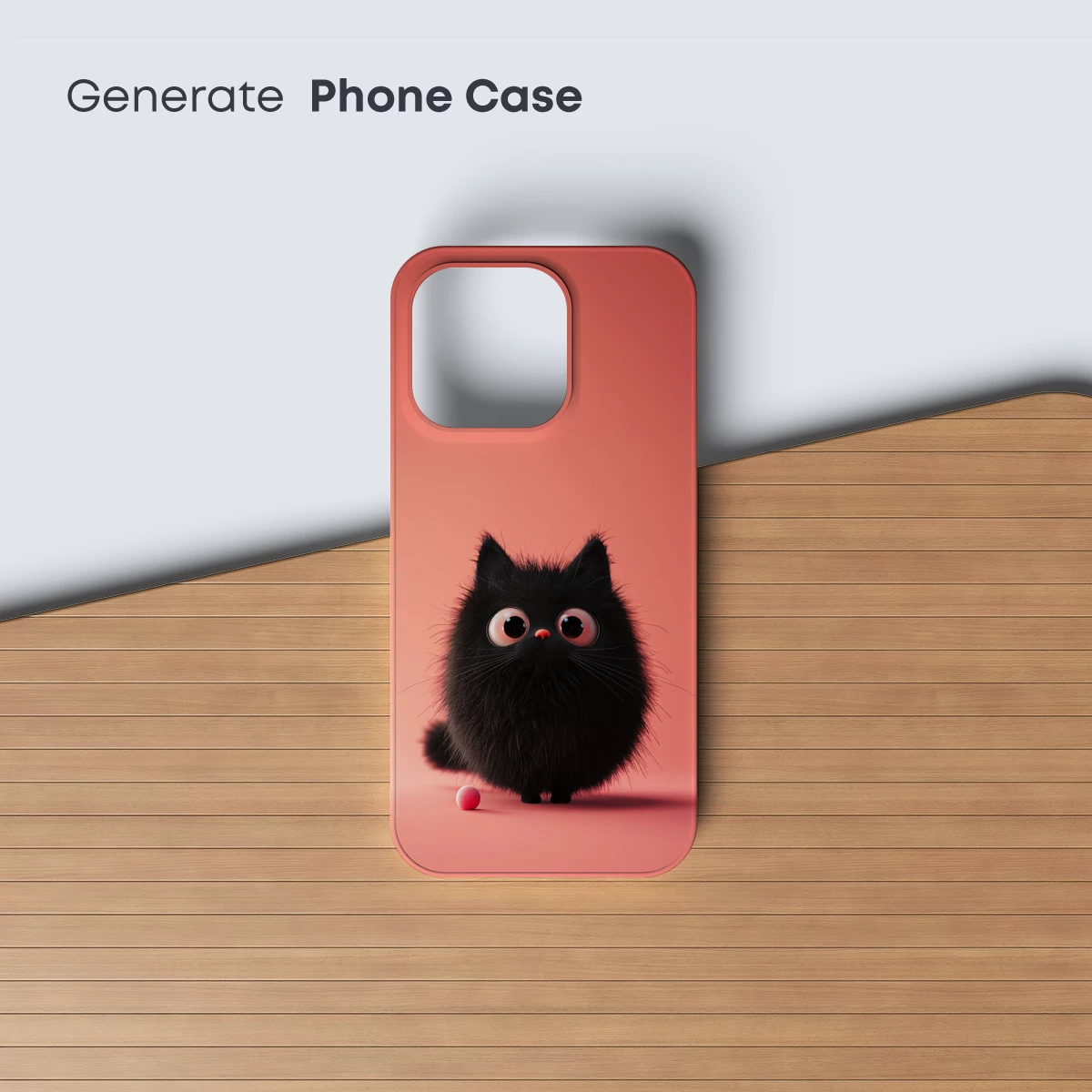 Cute Black Kitten with Big Eyes: Whimsical Cartoon Charm - Image 3