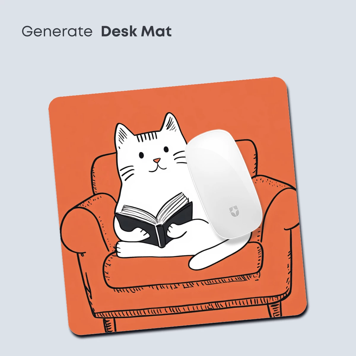 Cozy Cat Reader in Orange Armchair - Image 4