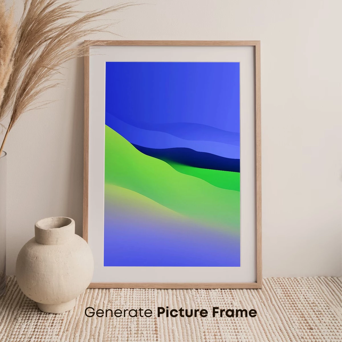 Abstract Horizon: Blue-Green Gradient Waves - Image 7