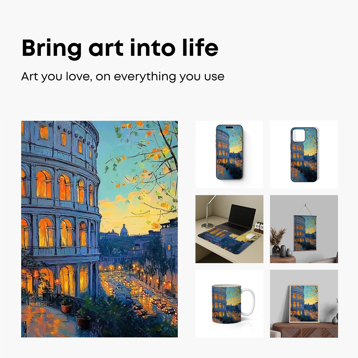 Colosseum Twilight Glow: A Painterly Urban Symphony - Image 2
