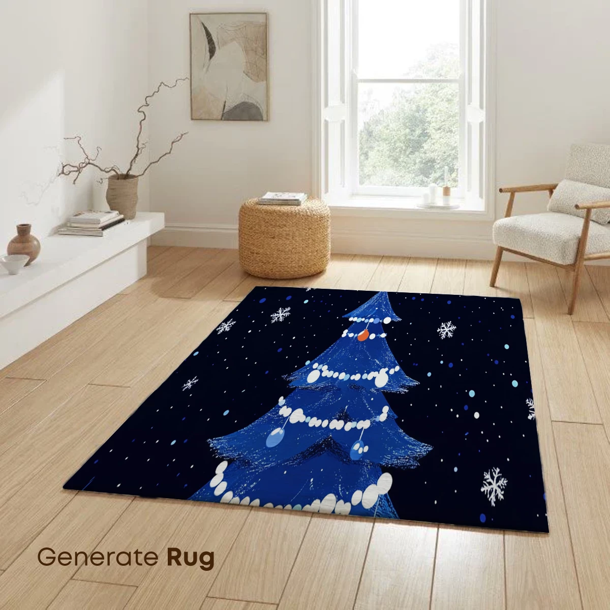 Enchanted Blue Christmas Tree Under Starlit Sky - Image 6