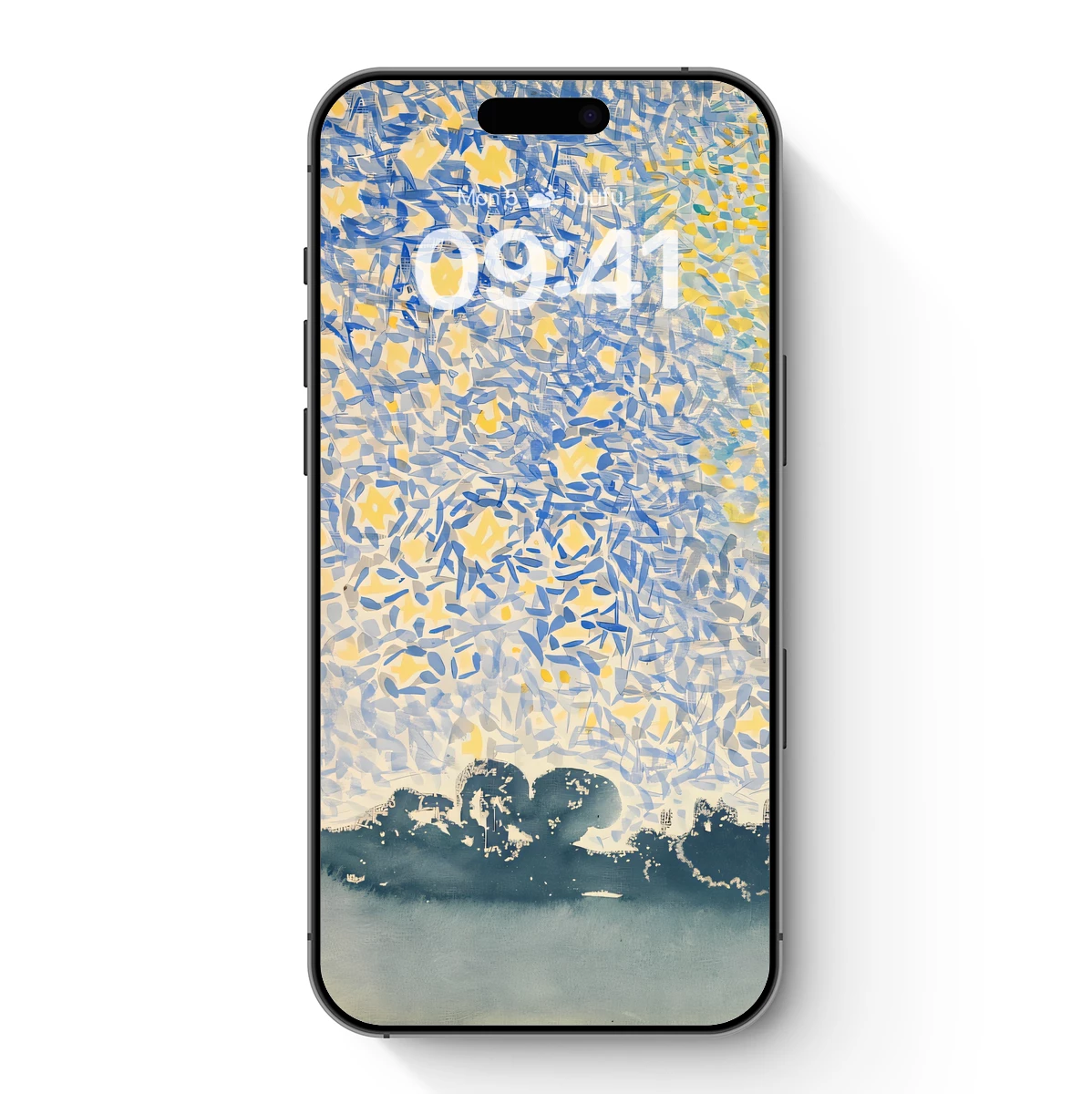 Abstract Ocean Whispers: Blue and Yellow Harmony