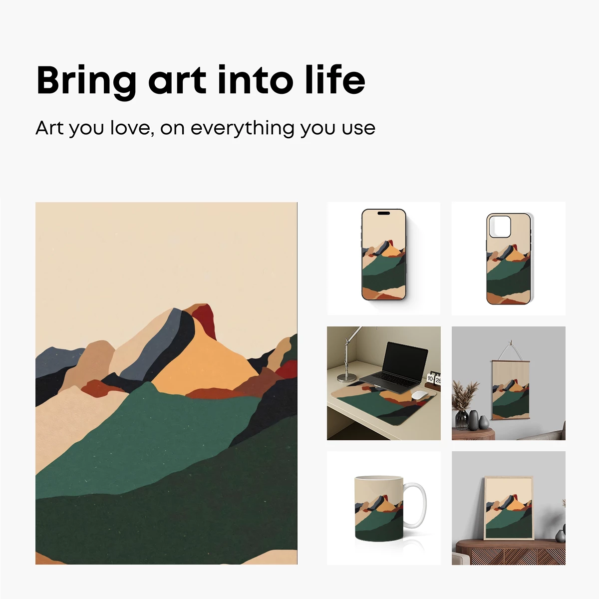 Abstract Mountain Symphony in Earth Tones - Image 2