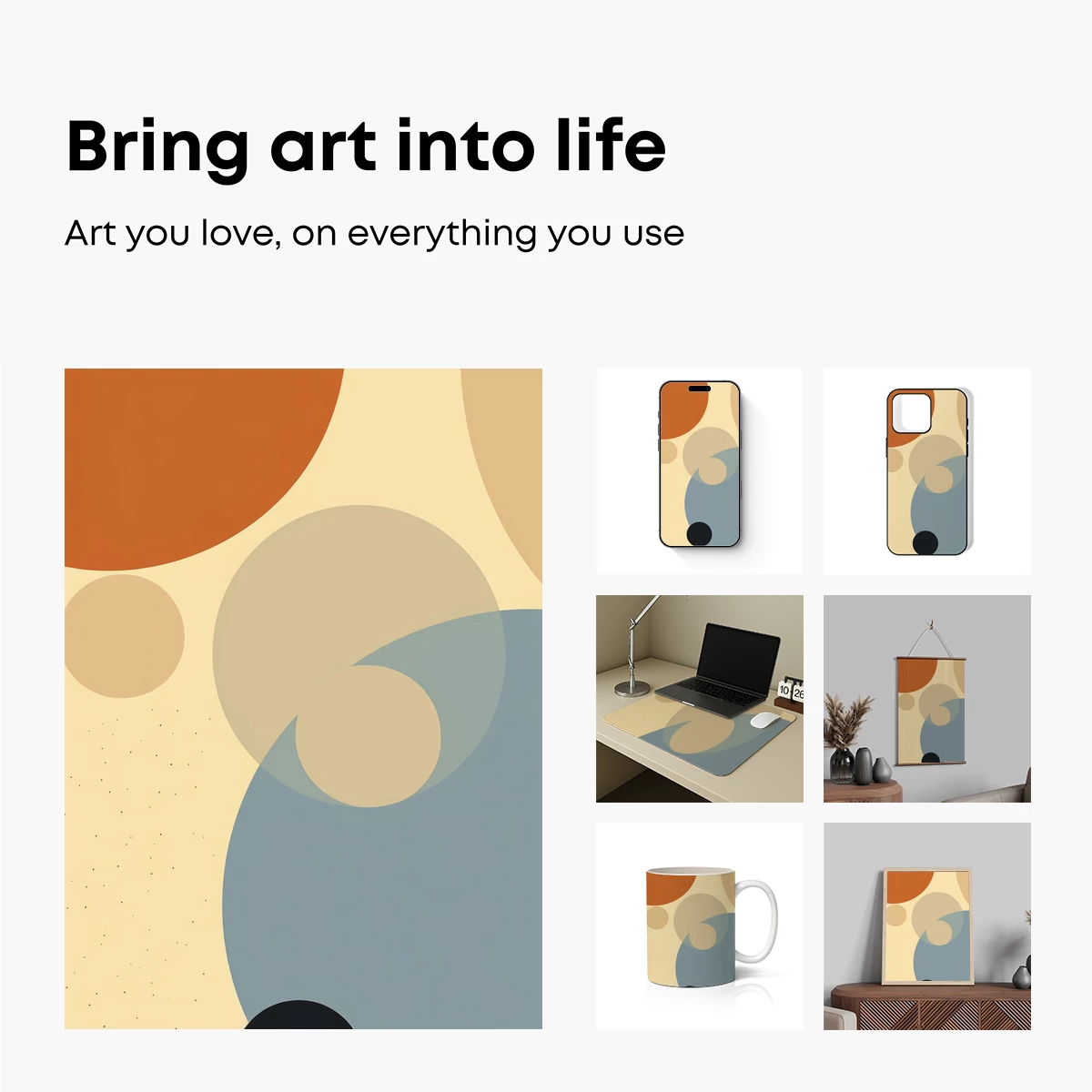 Abstract Harmony: Geometric Circles in Soft Tones - Image 2