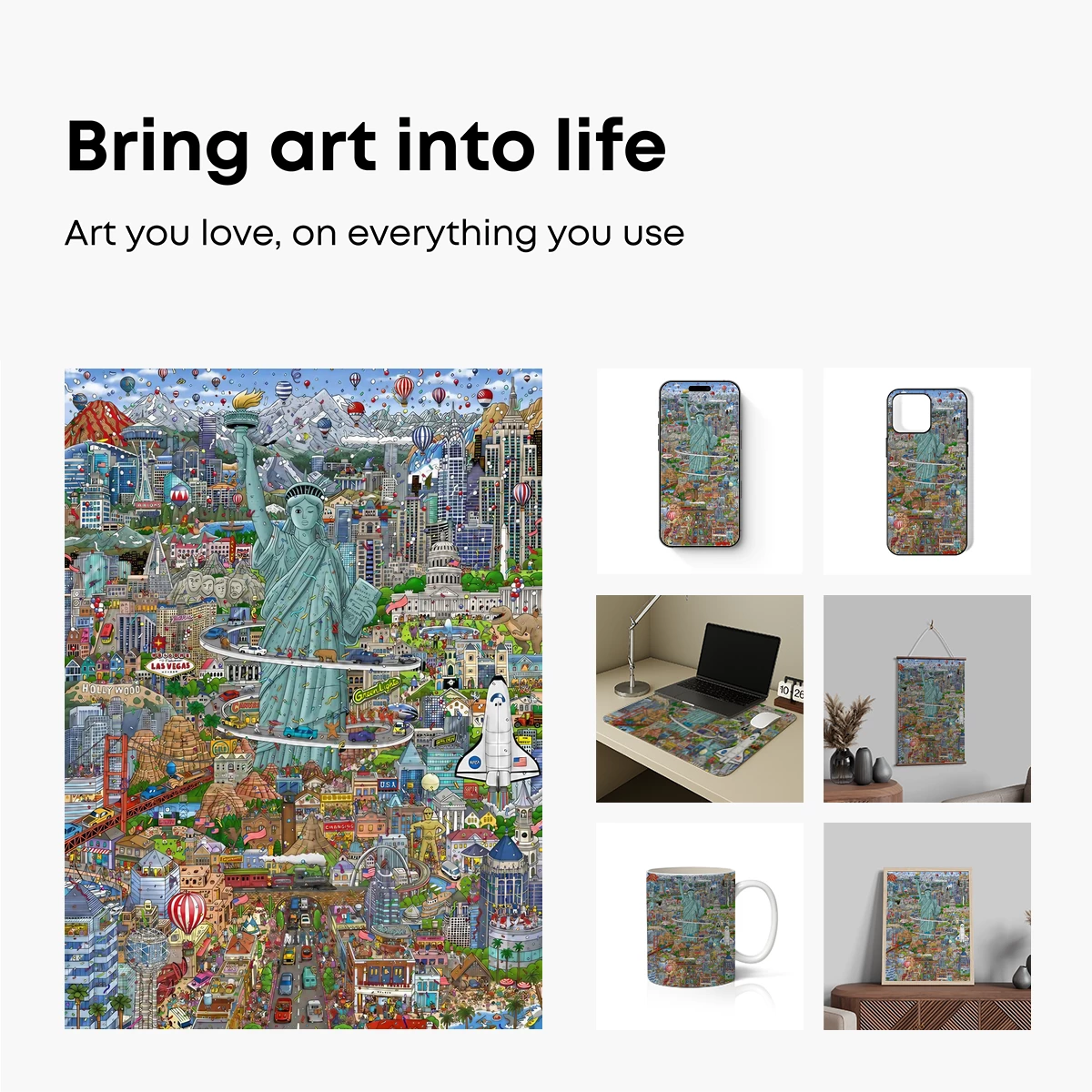 Statue of Liberty in a Vibrant Cityscape Collage - Image 2