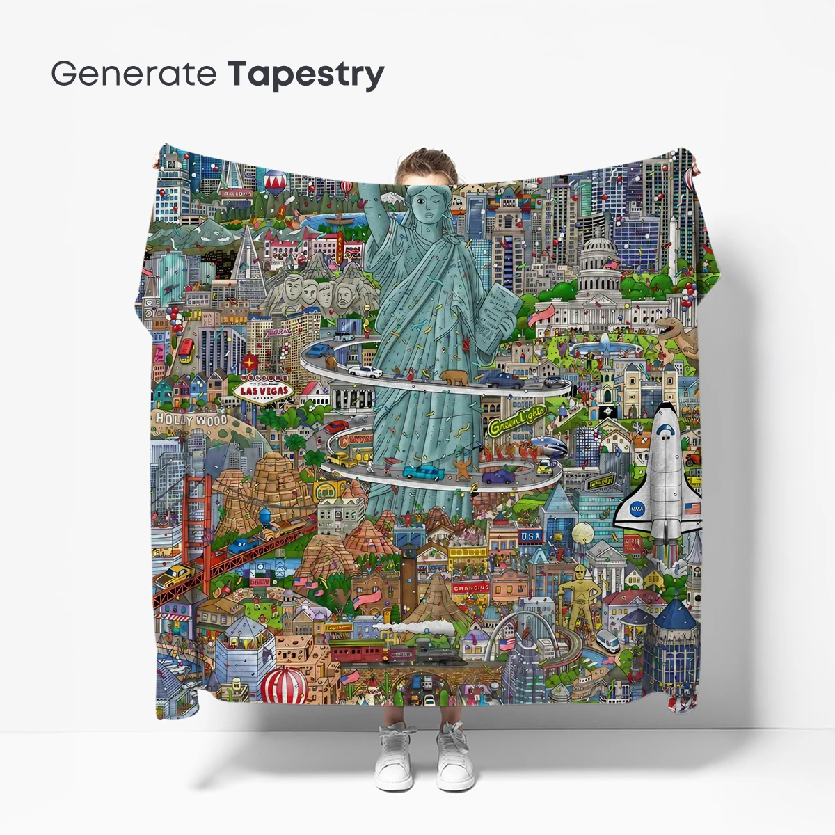 Statue of Liberty in a Vibrant Cityscape Collage - Image 5