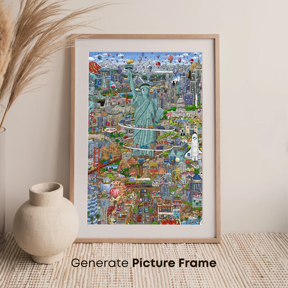 Statue of Liberty in a Vibrant Cityscape Collage - Image 7