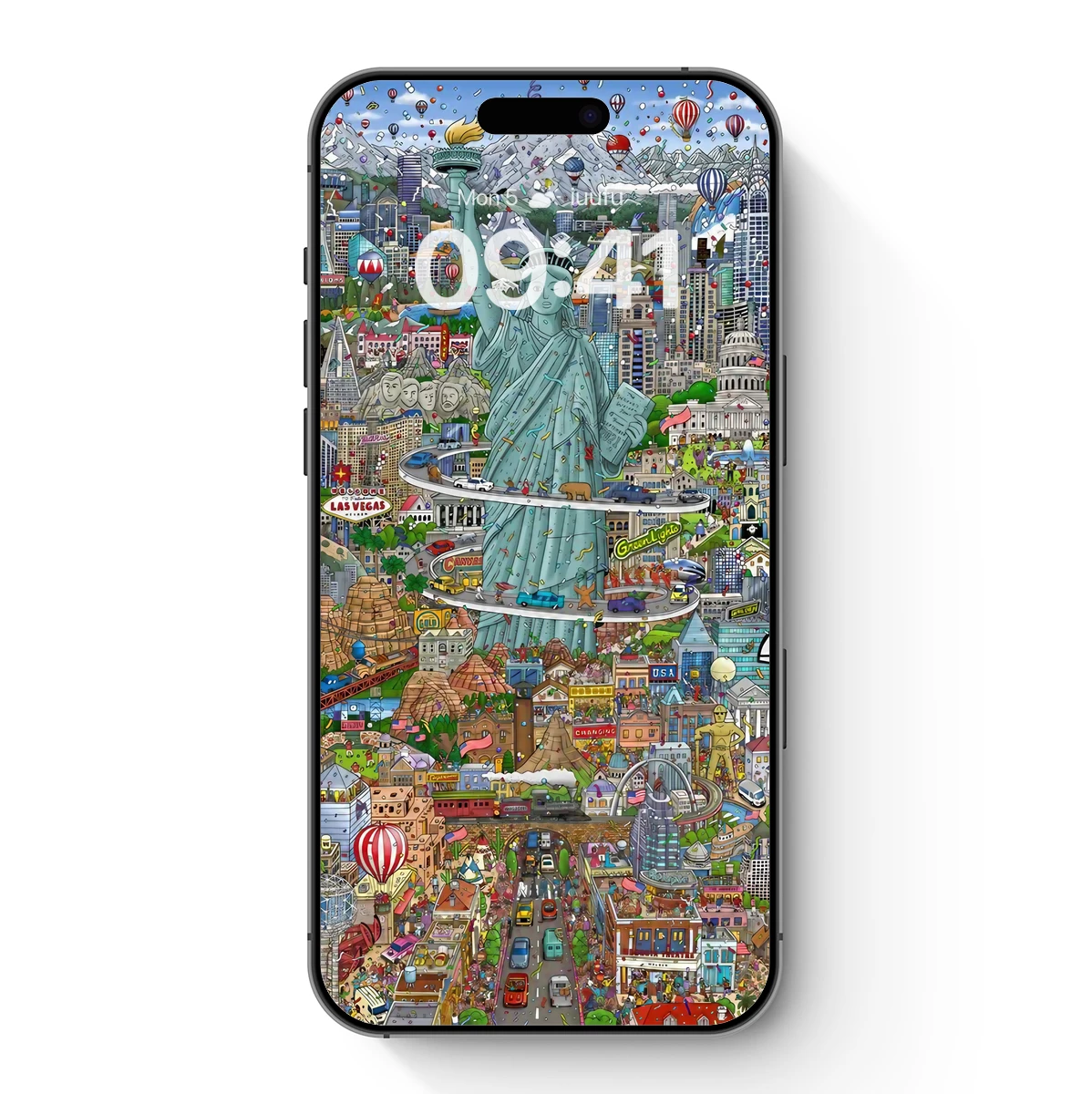 Statue of Liberty in a Vibrant Cityscape Collage Statue of Liberty in a Vibrant Cityscape Collage