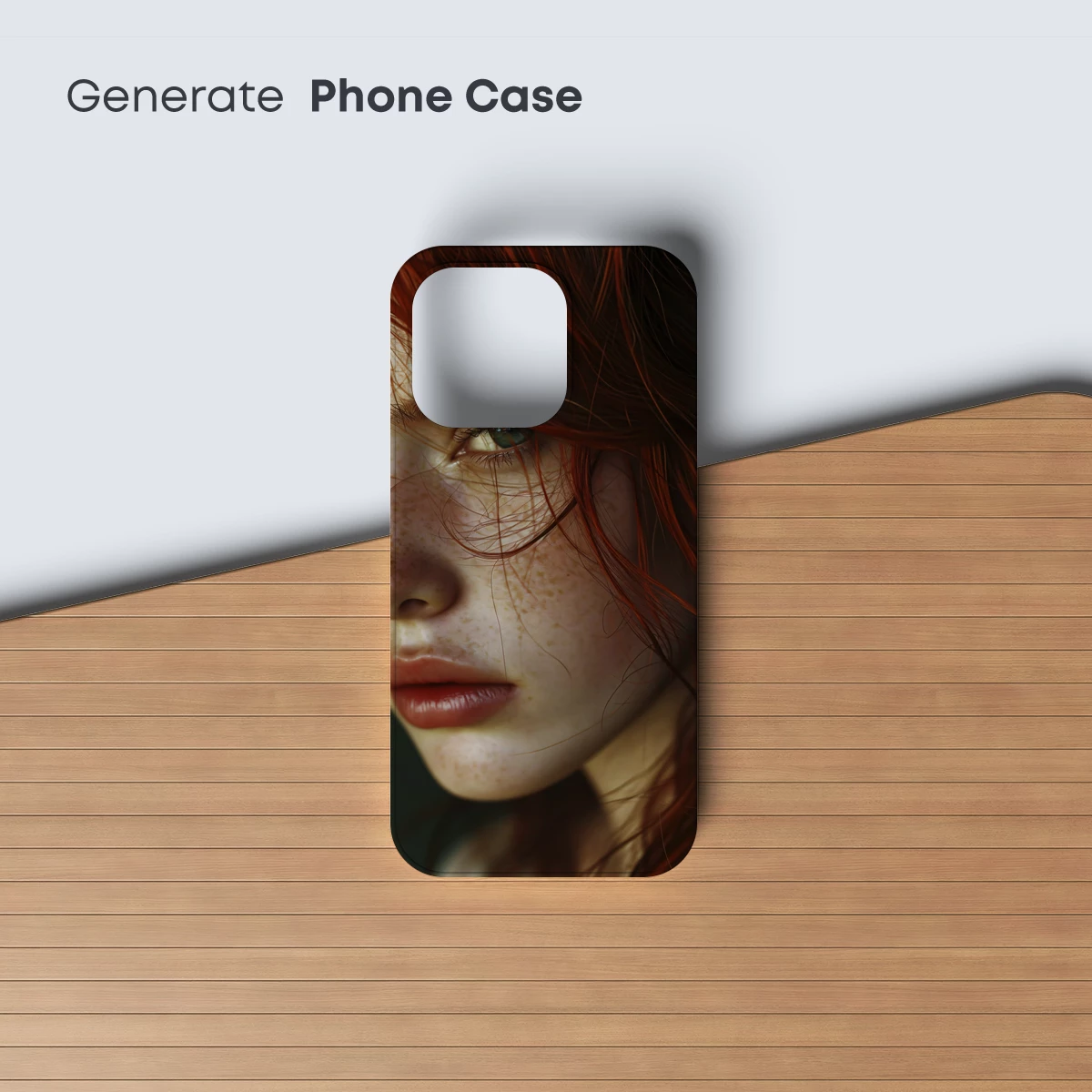 Freckled Ginger Elegance: A Portrait in Warm Tones - Image 3
