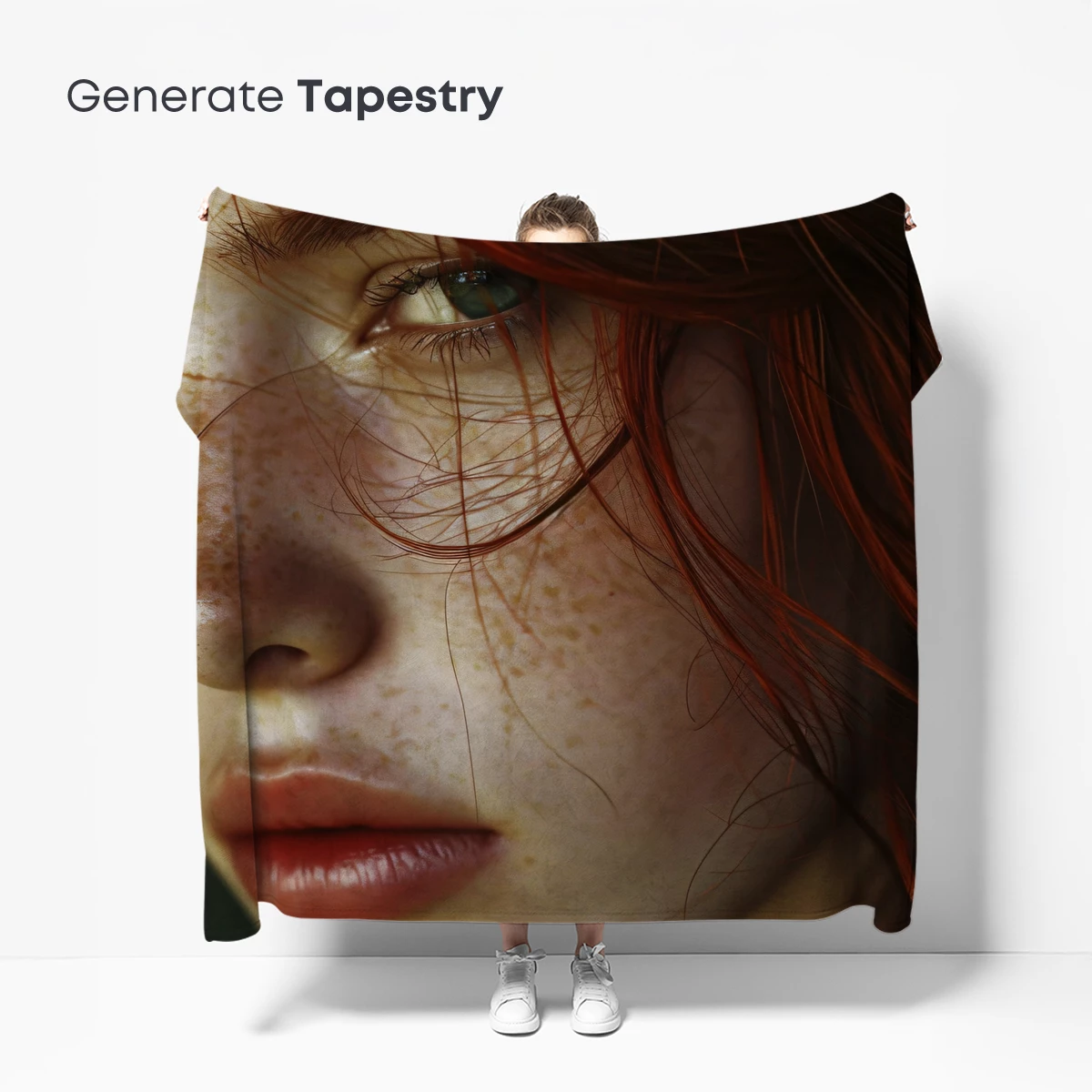 Freckled Ginger Elegance: A Portrait in Warm Tones - Image 5
