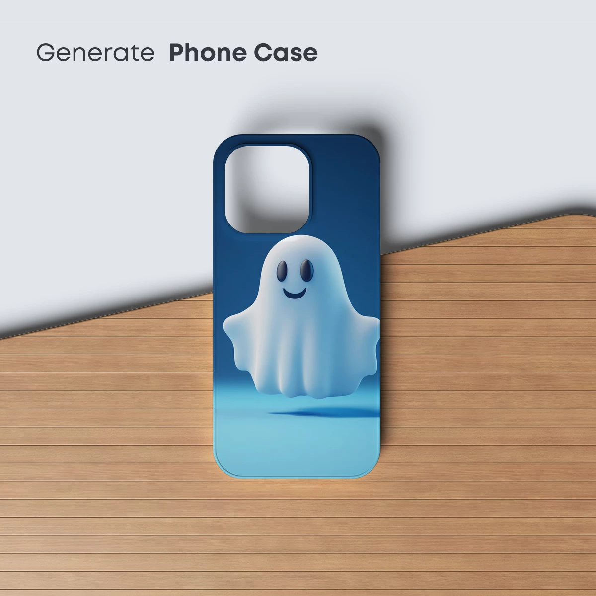 Cheerful Ghost in Blue: Whimsical 3D Art - Image 3
