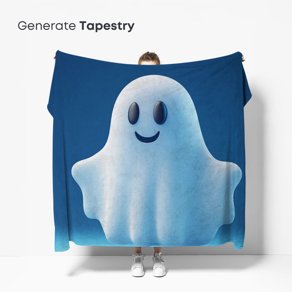 Cheerful Ghost in Blue: Whimsical 3D Art - Image 5