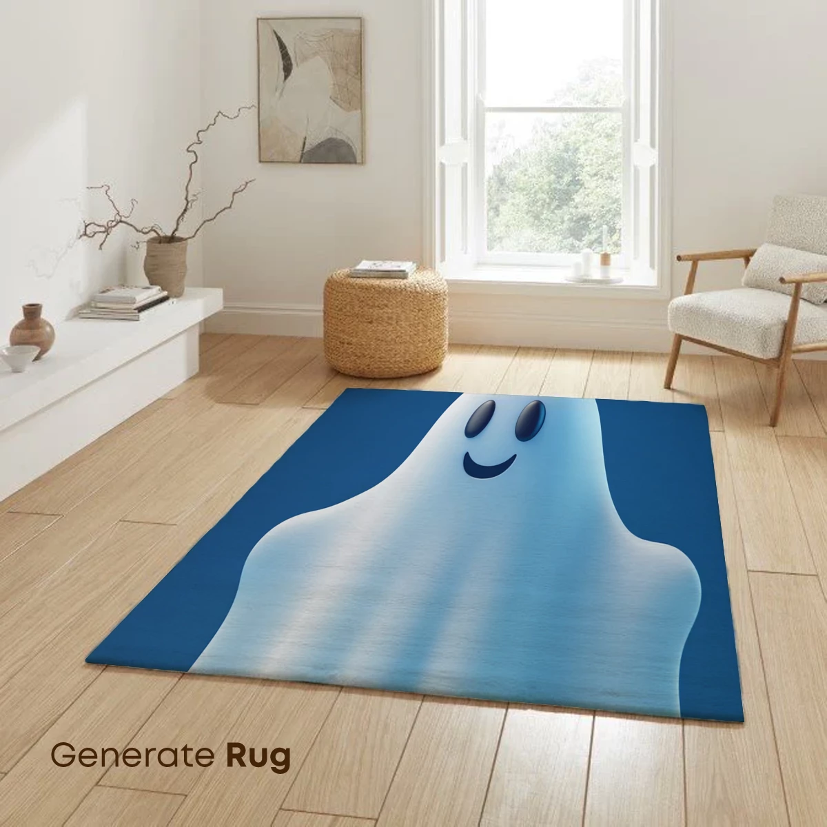 Cheerful Ghost in Blue: Whimsical 3D Art - Image 6