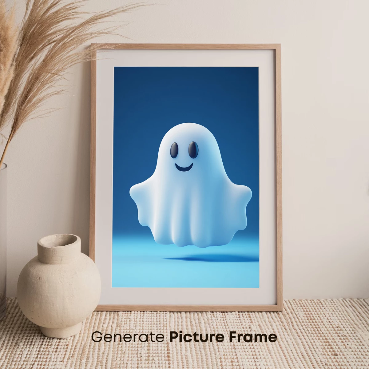 Cheerful Ghost in Blue: Whimsical 3D Art - Image 7