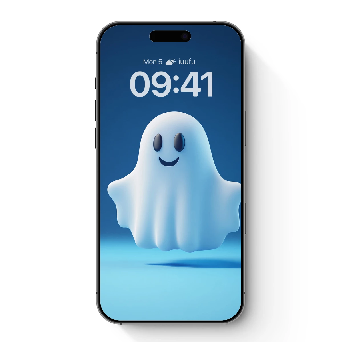 Cheerful Ghost in Blue: Whimsical 3D Art