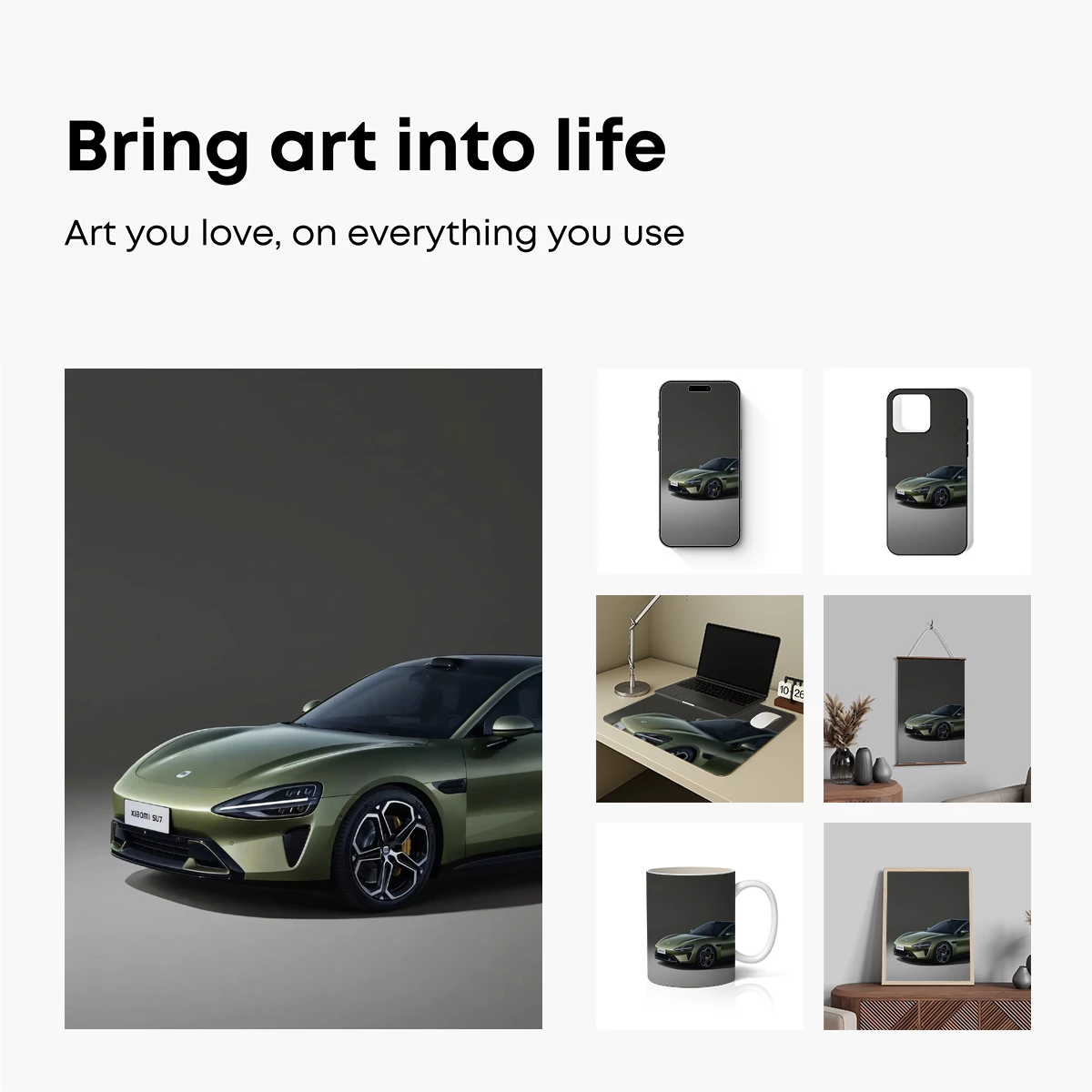 Elegant Green Sports Car in Minimalist Studio - Image 2