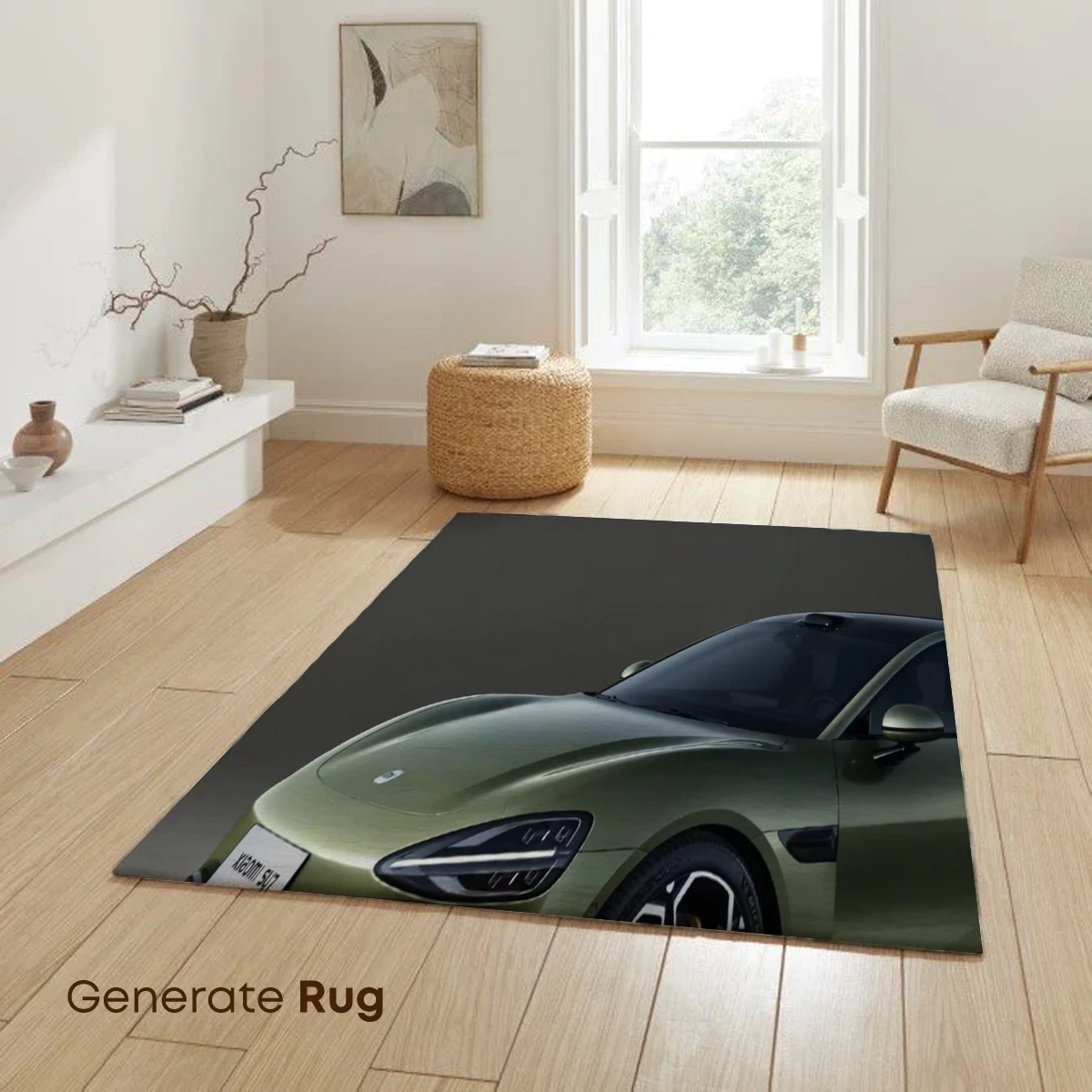 Elegant Green Sports Car in Minimalist Studio - Image 6