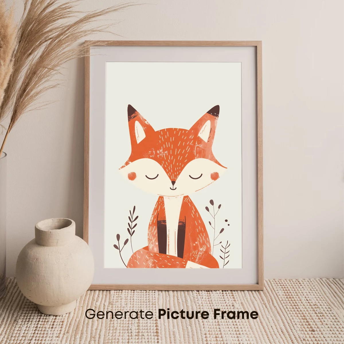 Cozy Fox Embrace: Whimsical Illustration Art - Image 7